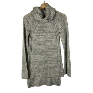 Copper Key Heather Gray High Low Turtleneck Sweater S